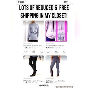 Reduced & Free Shipping!!! Lululemon, Athleta, Gymshark, etc Lots of Items!